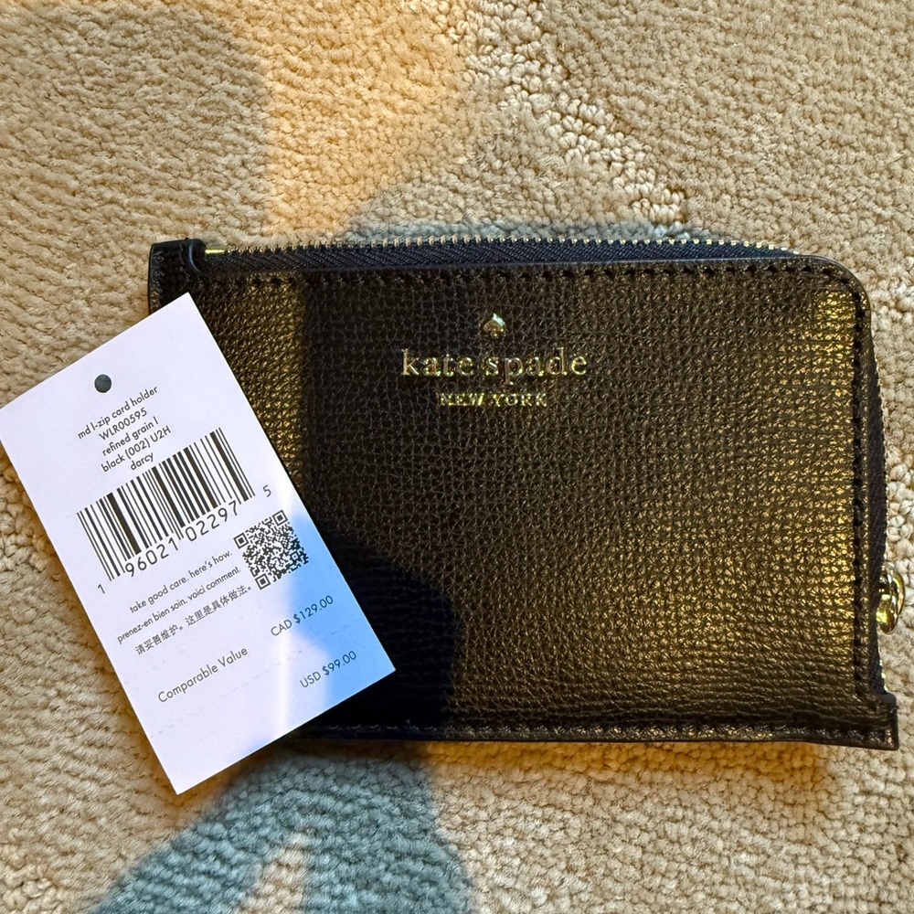 Kate Spade Black Leather Card Holder